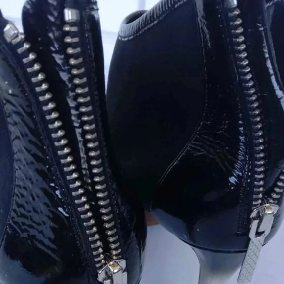 Donald J Pliner Womens Ashlyn Heel Size 8 M Black Zip up Peep-Toe - Picture 5 of 10